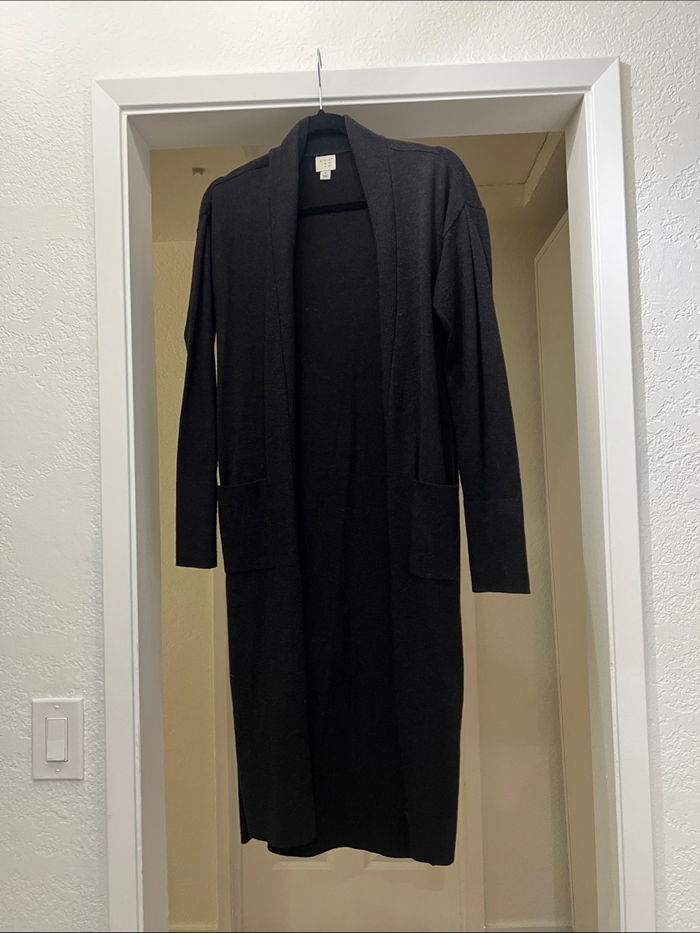 a new day Black Long Open-Front Cardigan
